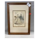 Antique French Fashion Plate Print