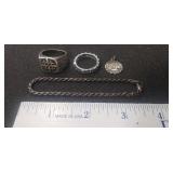 (4) Sterling Silver/925 Pieces Of Jewelry