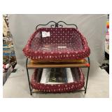 Longaberger Wrought Iron 2-Tier Paper Tray Stand
