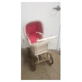 Vintage Wicker Baby Stroller (33"ï¿½16"ï¿½34")