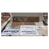 (4) Vintage PA. License Plates & (5) Additional