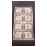 (4) U.S. Two Dollar Bills
