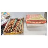 Box Of Assorted Vintage Lincoln Logs & More