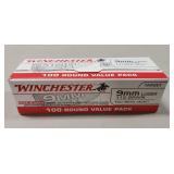 (100) Rounds 9mm Luger Ammo (Factory Sealed)