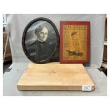 Cutting Board, Antique Portrait, Cadillac Advert