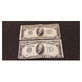 (2) 1934 U.S. Ten Dollar Bills