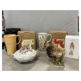 Longaberger Travel Mugs, Vintage Binoculars,