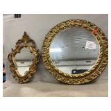 Pair Of Wall Mirrors, Round Diameter 16"
