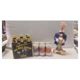 (1) Clown Decanter, (2) EMPTY Six Packs Of Beer