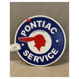 Retro Metal Pontiac Service Sign, 11 1/2"