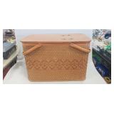 Vintage W.C. Redmon Woven Wicker Picnic Basket