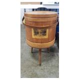 Vintage Wooden Barrel Style Sewing Table/Basket