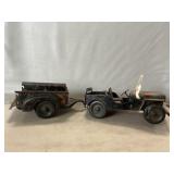 Vintage Marx Pressed Steel Jeep & Trailer