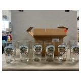 (6) Rolling Rock Classics Horse Racing Glasses