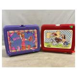 Barbie & Pound Puppies Plastic Lunchboxes