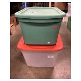 Pair Of Plastic Storage Totes
