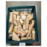 Milk Crate With Wooden Blocks