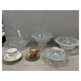 L.E. Smith Moon & Stars Bowl, Iridescent Bows,