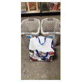(2) Plastic Laundry Baskets & (1) Tote-Bag