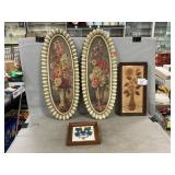 Vintage Floral Wall Hangers, Tile,m