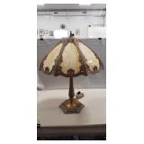 (1) Vintage Slag Glass Electric Table Lamp (24"