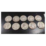 (10) U.S. Silver Quarters (90% Silver)