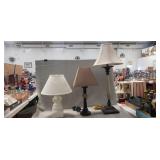 (3) Electric Accent Table Lamps (15", 18" & 26"