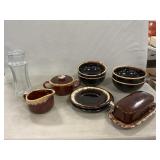 Brown Drip Pottery Assortment, Red Lobster Glass