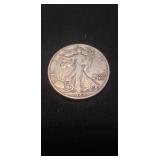 (1) 1942 U.S. Silver Walking Liberty Half Dollar