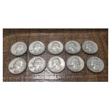 (10) U.S. Silver Quarters (90% Silver)