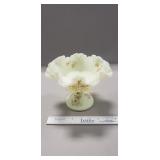 (1) Vintage Fenton Glass Ruffled Pedestal Candy