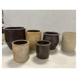 (6) Stoneware Crocks (Chips, Cracks, Crazing, See