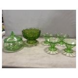 L.E. Smith Moon & Stars Footed Compote, Swirl