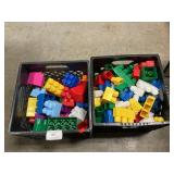 (2) Plastic Crates With Mega Bloks