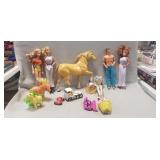 (4) Barbie Dolls, (1) Ken Doll, (2) "My Little