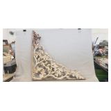 (1) Vintage Ornate Cast Iron Corner Bracket