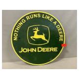 Cast Iron John Deere Sign, 9 1/2" Diameter (Paint