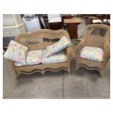 Wicker Love Seat & Chair