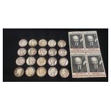 (19) U.S. Silver Mercury Dimes, (1) U.S. Silver