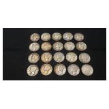 (20) U.S. Silver Mercury Dimes (90% Silver)