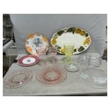 Stangl Platter, Assorted Glassware, Porcelain