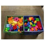 (2) Plastic Crates Full Of Mega Bloks