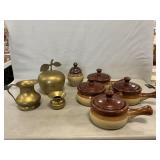 Bean Pots, Brass Lidded Apple, Mini Spitoon &