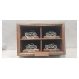 (4) Pewter Harley Davidson Motorcycle Replicas w/