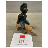 Cast Iron Black Americana Bank, 4 1/2" High