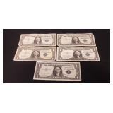 (5) U.S. Silver Certificate One Dollar Bills