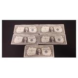 (5) U.S. Silver Certificate One Dollar Bills