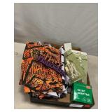 Lot With Halloween Material, Bat Curtains,