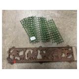 Vintage Cast Iron Bench Back, Metal Grates
