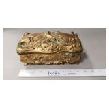 (1) Vintage Nouveau Gilt Jewelry Box